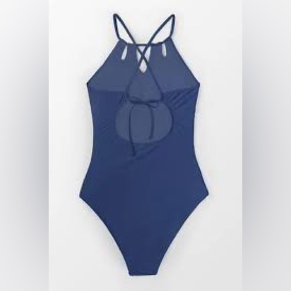 Women's One Piece Swimsuit High Neck Tummy Control Swimwear Bathing Suit NWT - Picture 3 of 5